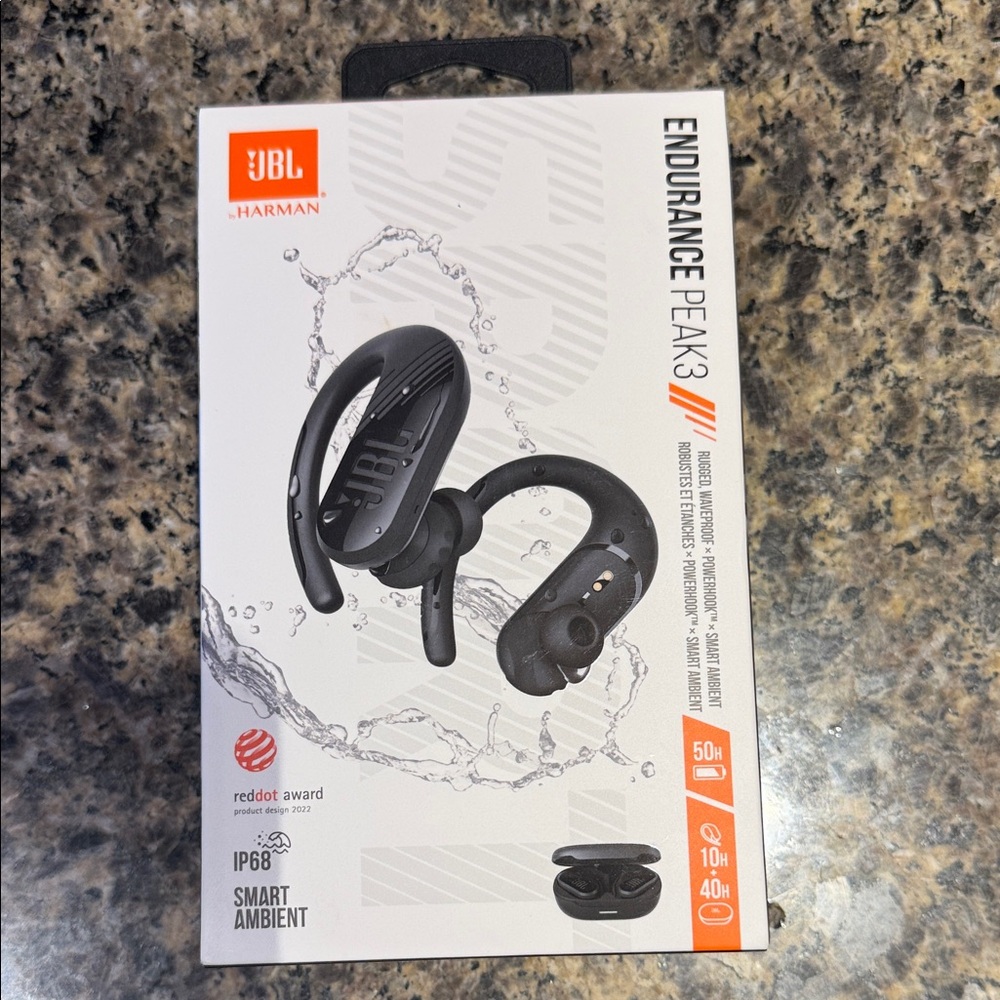 JBL Endurance Peak 3 Wireless Earbuds - Black
